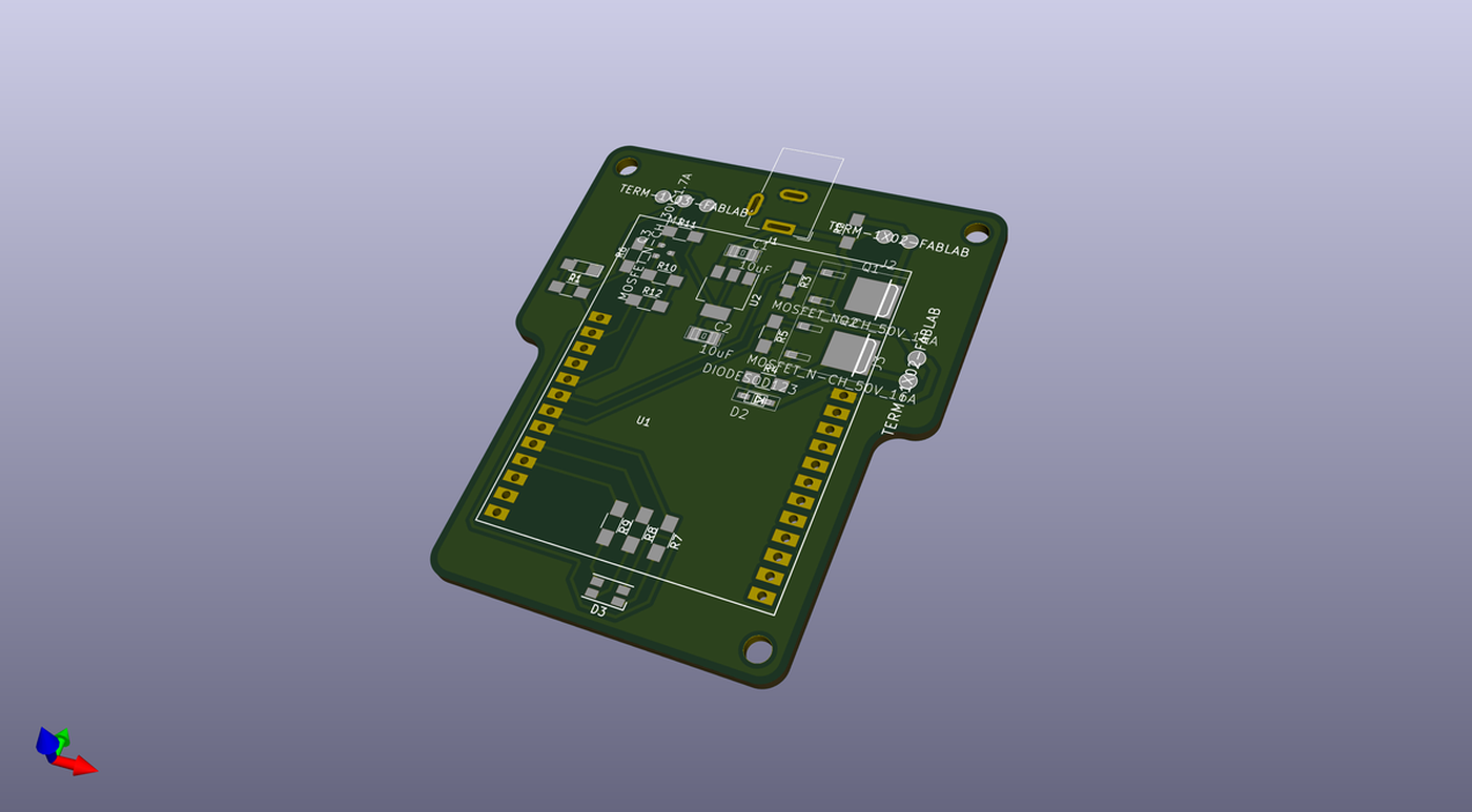 3D view generated from KiCAD